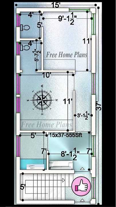 15x37 Home Plan475