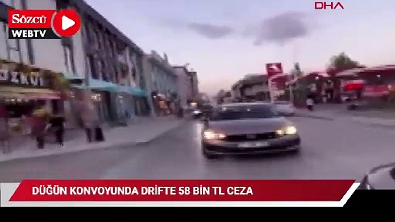 Düğün konvoyunda drifte 58 bin TL ceza