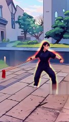 The young girl dances lightly with a long spear, showcasing the beauty of classical martial arts!