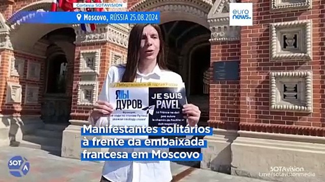 Ativistas manifestam-se em Moscovo contra a detenção do fundador do Telegram