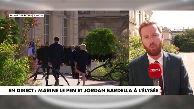 Emmanuel Macron reçoit Marine Le Pen et Jordan Bardella à l'Elysée