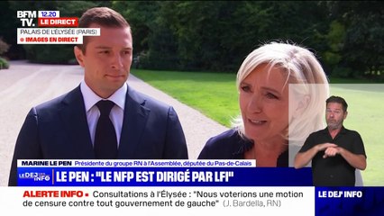"C'est le chaos que nous redoutions": Marine Le Pen s'exprime à l'issue de consultations pour le prochain gouvernement