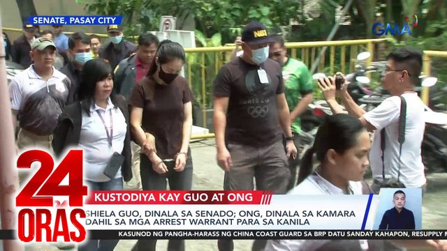 24 Oras: (Part 2) Kapatid ni Alice Guo na si Shiela, dinala sa Senado; Girian sa binuwag na barikada sa pagtitipon ng KOJC members; Surprise birthday kay Sanya, atbp.
