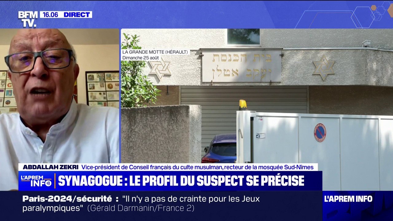 Synagogue attaquée: le suspect "n'a jamais parlé de religion, il n'a jamais parlé contre les juifs", affirme le recteur de la mosquée de Nîmes