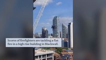 Blackwall fire: Blaze at skyscraper in east London sends huge plume of smoke across sky