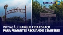 Parque de diversões inova ao criar área para fumantes inspirada em cemitério