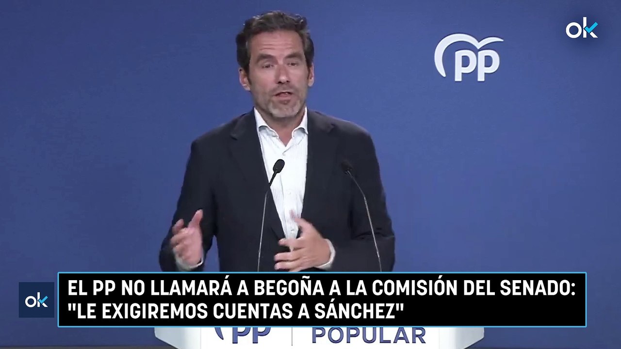 El PP no llamará a Begoña a la comisión del Senado: "Le exigiremos cuentas a Sánchez"