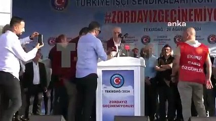 TÜRK-İŞ’in ‘Geçinemiyoruz Mitingi’nde Ergün Atalay’a istifa sloganı
