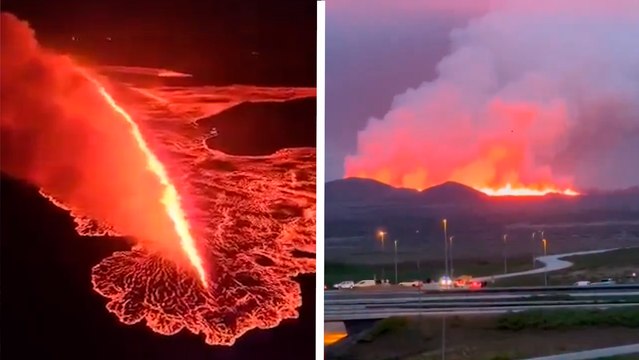 Islandia: Increíbles imágenes de ríos de lava provocados por la erupción de un volcan
