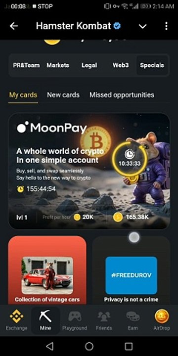 27 August daily combo - Hamster Kombat - Online earning game - Coin Game Earning