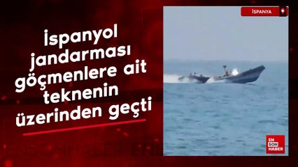 İspanyol jandarması, kaçak göçmen taşıyan tekneyi üzerinden geçerek durdurdu