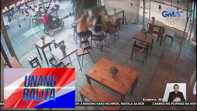 Pagtangay sa bag ng isang customer ng cafe, huli-cam | Unang Balita