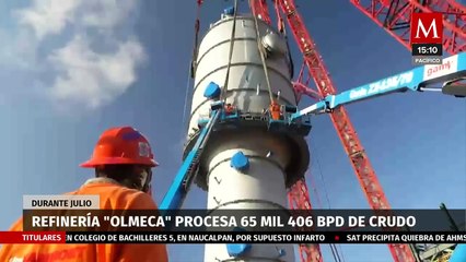 Refinería de Dos Bocas procesa 65 mil 406 bpd de crudo en su primer registro oficial