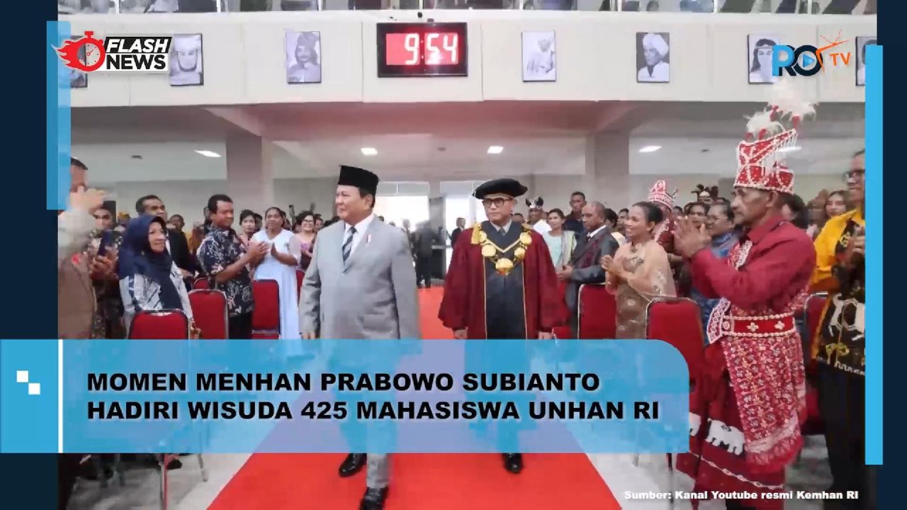 Momen Menhan Prabowo Subianto Hadiri Wisuda 425 Mahasiswa Unhan