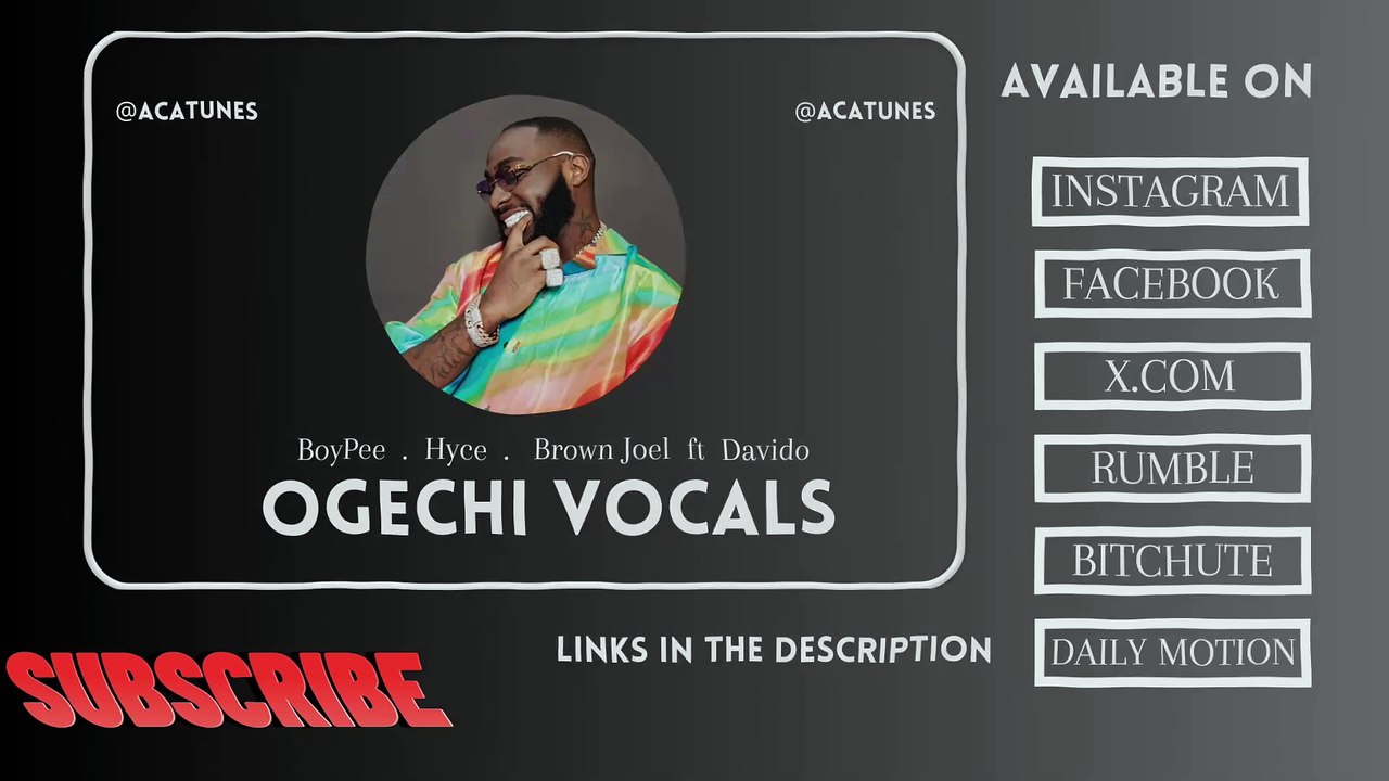 MUSIC VOCALS BoyPee, Brown Joel, and Hyce ft Davido - OGECHI Vocals