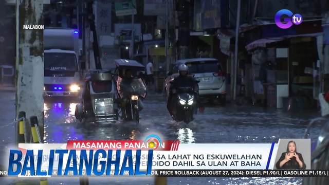 Face-to-face classes sa lahat ng eskuwelahan sa Malabon, suspendido dahil sa ulan at baha | Balitanghali