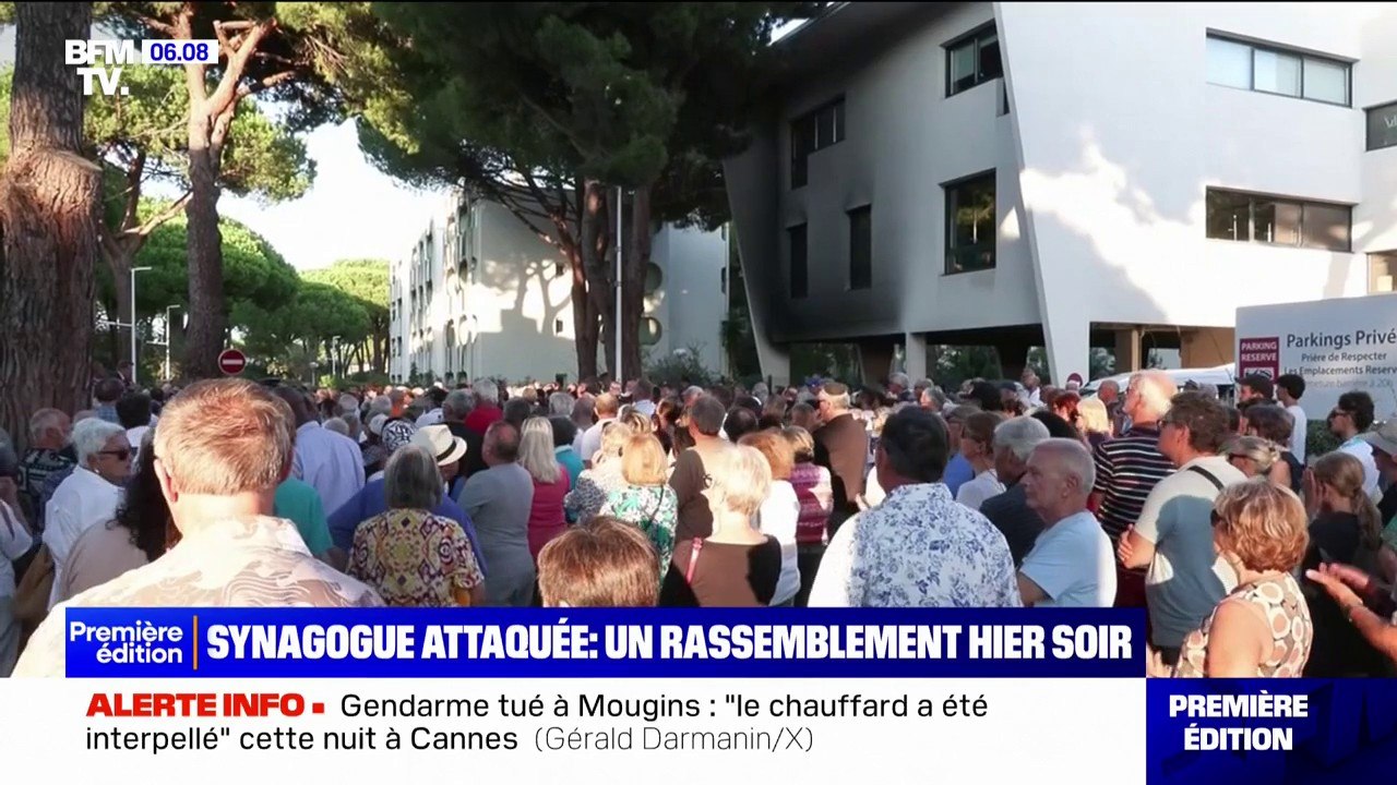 Synagogue attaquée: 500 personnes réunies pour soutenir la communauté juive à La Grande-Motte, sur les lieux de l'incendie