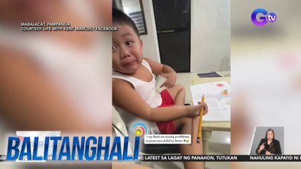Kindergarten student na todo-drama habang nagsasanay magsulat, viral online with 9M views | Balitanghali
