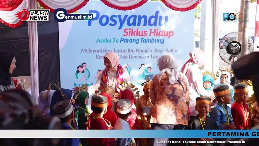 Iriana Jokowi Tinjau Vaksinasi Anak di Posyandu Kota Makassar