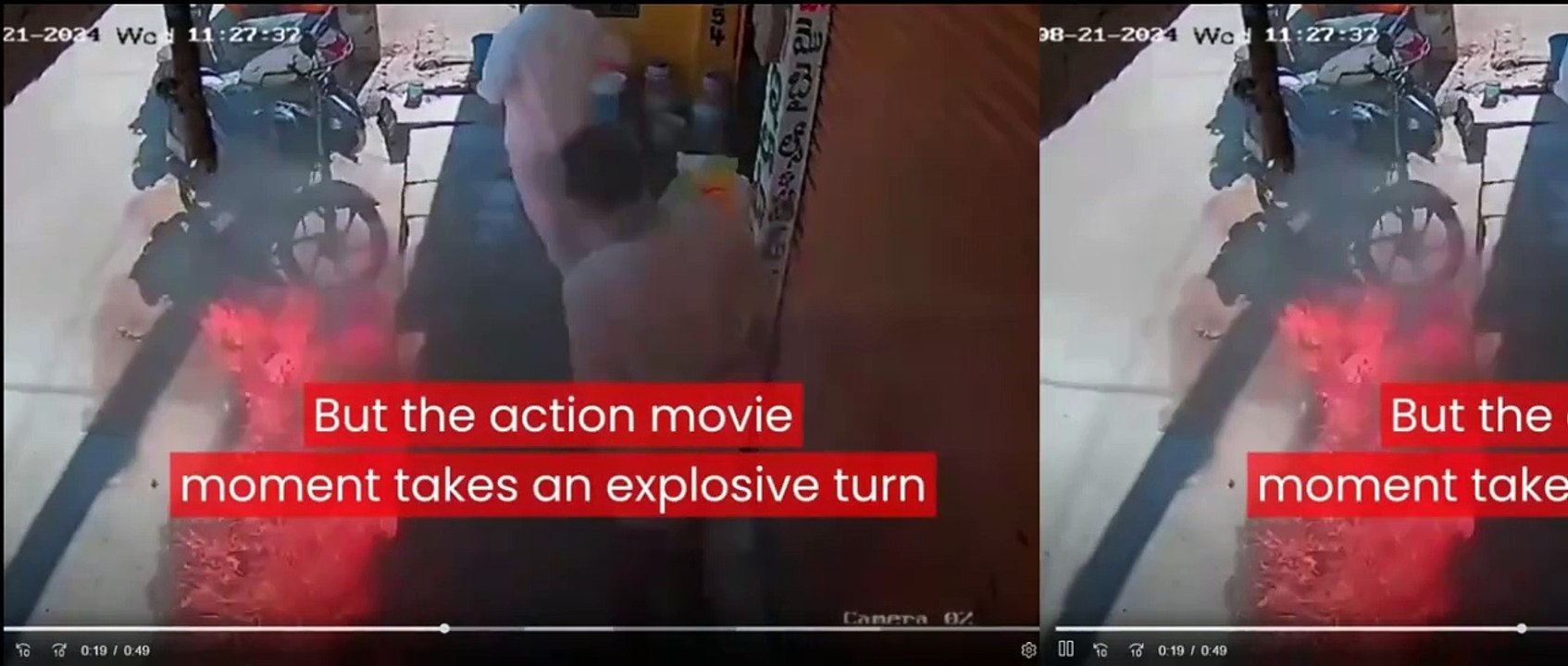 Smoked Cigt Thrown On Motor Cycle & Fire Captured In big Way