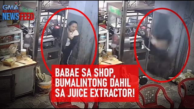 Babae sa shop, bumalintong dahil sa juice extractor! | GMA Integrated Newsfeed