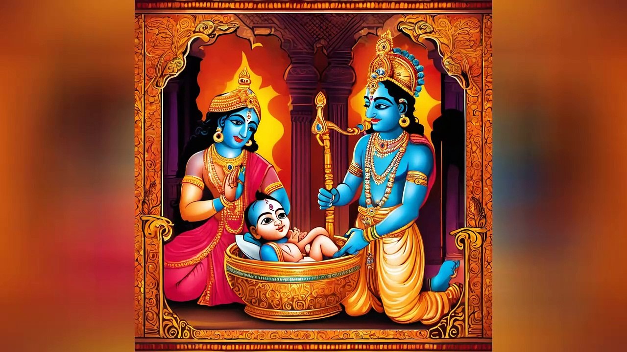 The Birth of Krishna The story of Krishna's birth in a prison and his miraculous escape with his father Vasudeva