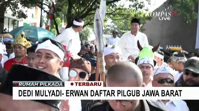 Rombongan Dedi Mulyadi-Erwan Setiawan Menuju KPU Jawa Barat untuk Daftar Pemilihan Gubernur