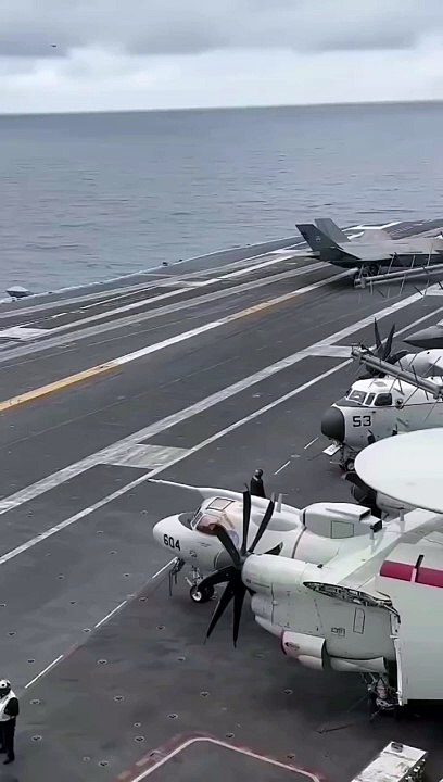 Stunning Sea Carrier Landing Operation Barrier Engagement