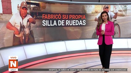 SCZ VIDEO NO CAMINA Y DISEÑÓ SU PROPIA SILLA DE RUEDAS PARA VENDER DULCES