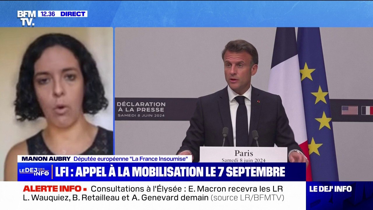 "La démocratie ne peut plus attendre": Manon Aubry évoque l'appel à la mobilisation de LFI du 7 septembre