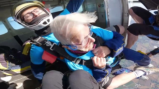 Watch as 102-year-old daredevil becomes Britain's oldest skydiver