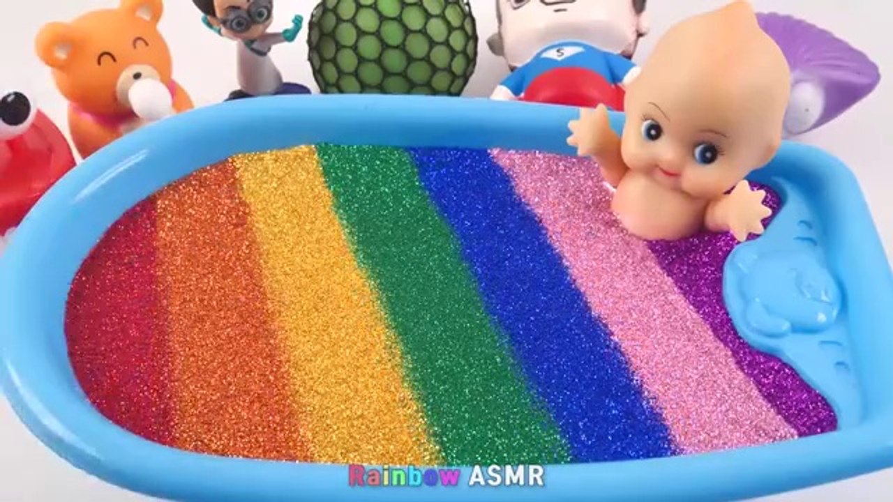 Satisfying Video l How to Make Rainbow Bathtubs into Mixing Slime with Glitter Pool Cutting ASMR #15