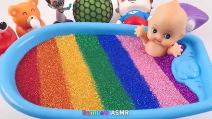 Satisfying Video l How to Make Rainbow Bathtubs into Mixing Slime with Glitter Pool Cutting ASMR #15