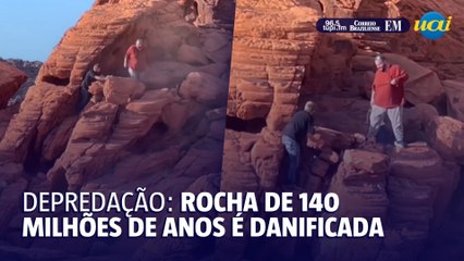Homens são presos por danificar rocha de 140 milhões de anos