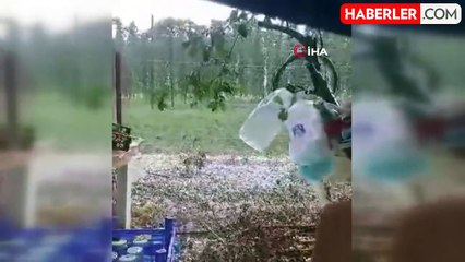 Pazaryeri'ne ceviz büyüklüğünde dolu yağdı