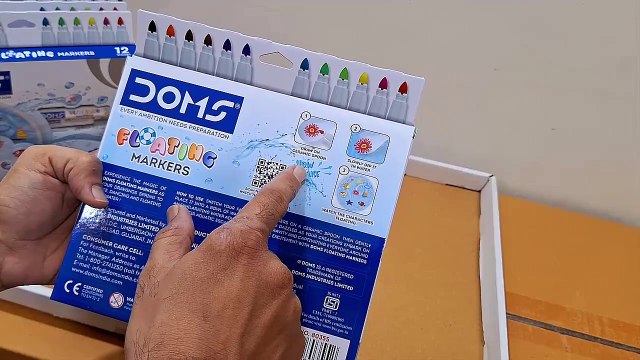 Unboxing and Review of DOMS Floating Markers Pen for Magic Water Pens With Ceramic Spoon Whiteboard Kids Set And Toys Gifts