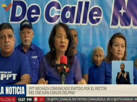 Miembros del PPT rechazan comunicado emitido por el rector del CNE Carlos Delpino