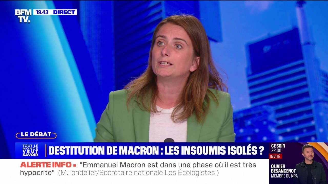 Destitution d'Emmanuel Macron: "Je n'aurais pas posé le sujet comme cela dans le débat", affirme Marine Tondelier