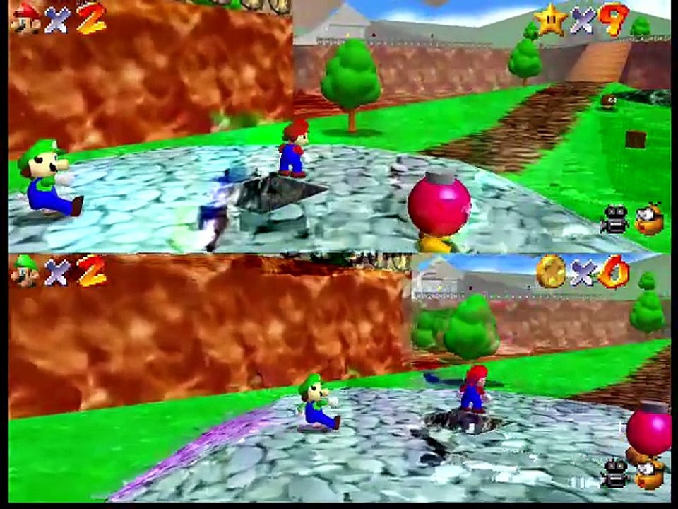 Super Mario 64 Splitscreen Multiplayer online multiplayer - n64
