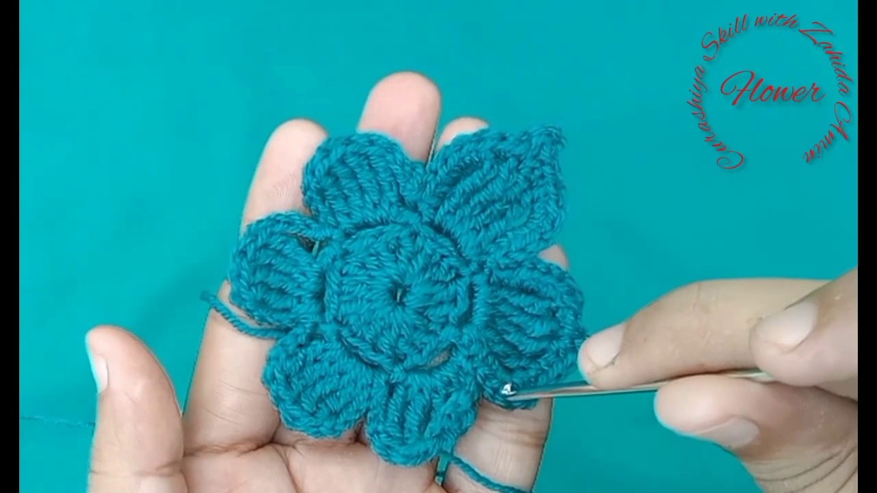 wow How to crochet A simple flower #crochetflower #handmade #knitting
