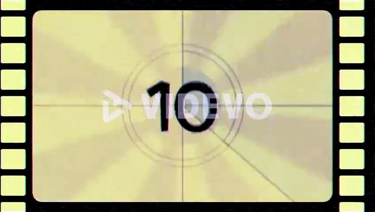 Motion yellow retro film countdown abstract background in 80 90s style