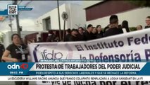 Protesta de trabajadores del Poder Judicial; piden respeto a sus derechos laborales