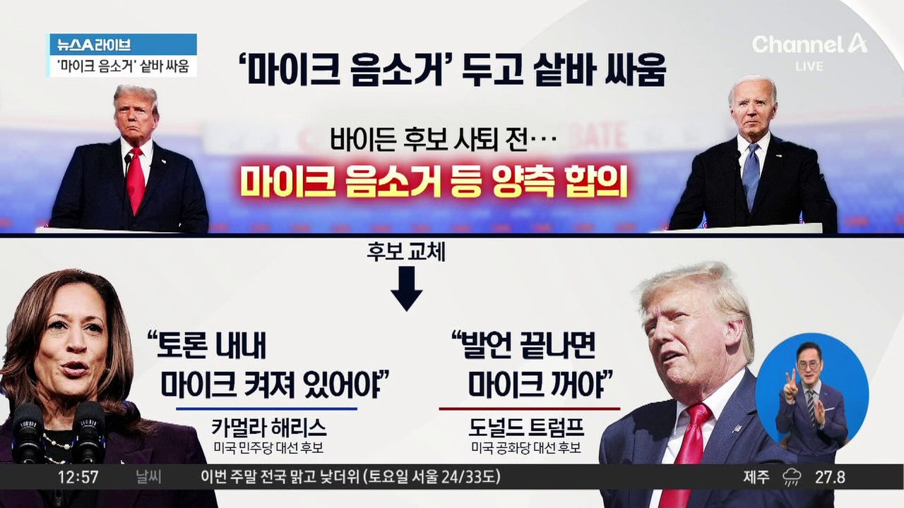 해리스 vs 트럼프…TV토론 방식 놓고 신경전 계속