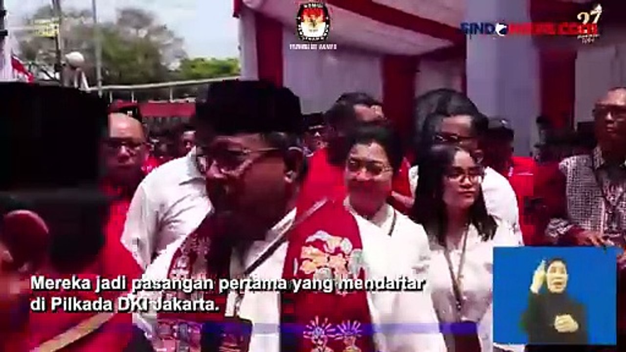 Tiba di KPU, Pramono Anung-Rano Karno Resmi Daftar Pilkada Jakarta