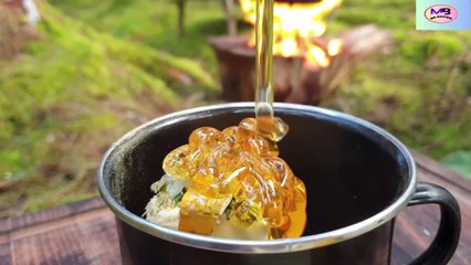 whole chicken prepared  in the forest | relaxation