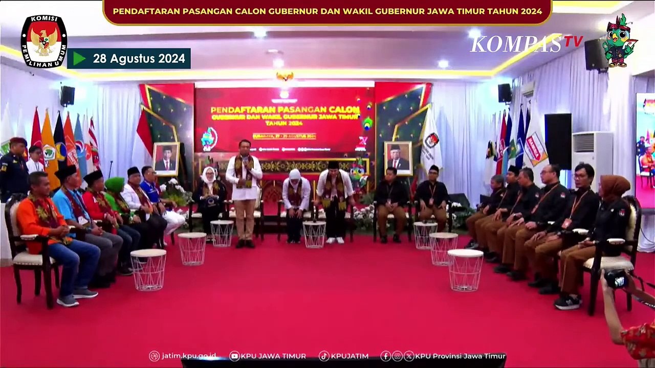 [FULL] Khofifah-Emil Dardak Resmi Daftar Pilgub Jawa Timur 2024 ke KPU, Didukung oleh 15 Partai