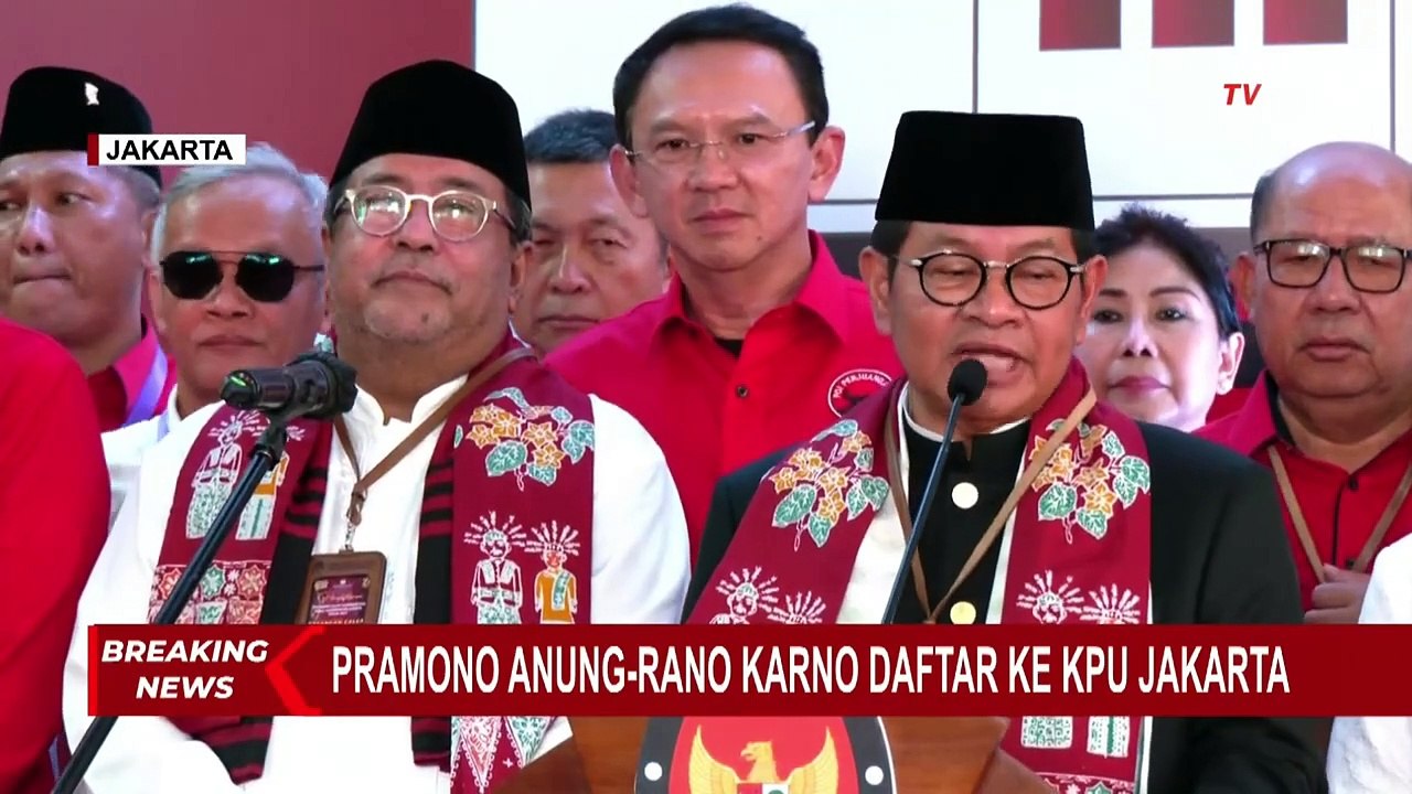[FULL] Keterangan Pramono Anung-Rano Karno usai Daftar Pilkada Jakarta 2024 ke KPU