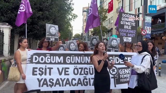 Doğum gününe gitmek istediği için babası tarafından öldürülen Eylem Sevilen için Kadıköy’de eylem