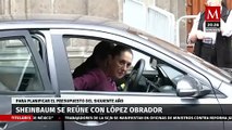 Claudia Sheinbaum se reúnen con AMLO en Palacio Nacional para revisar finanzas del país