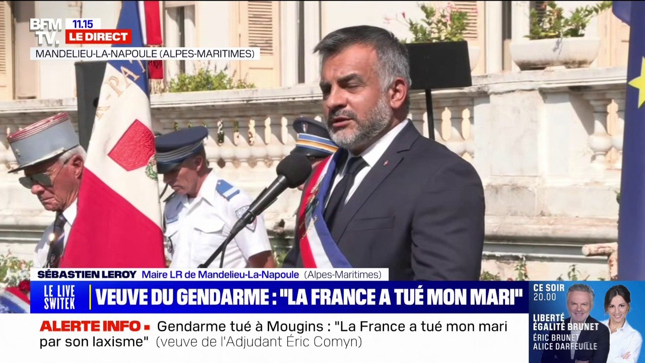 "Combien encore faudra-t-il de sacrifices et de sang versé pour que(...)ceux qui décident des lois se réveille", Sébastien Leroy maire de Mandelieu-La-Napoule rend hommage au gendarme tué à Mougins